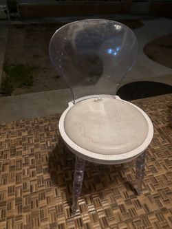 Clear Acrylic Chair with Cushioned Seat