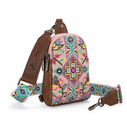  Montana West] Embroidered Sling Bag