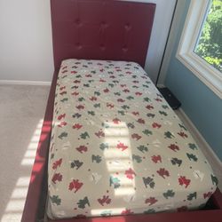 Twin Bed Frame, Mattress And Box Soring