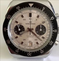 Vintage Wakmann Chronograph Gigandet Valjoux 7734 Watch
