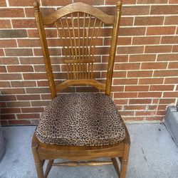 Solid Wood Chair With Cheeta Cushion 