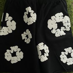 Denim tear shorts, size medium