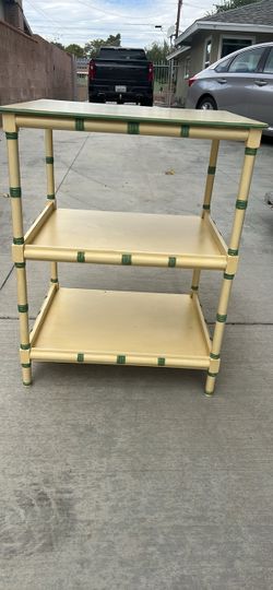 Faux Bamboo 3-Tier Side Table