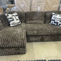 Chocolate Corduroy Sectional