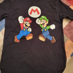 SUPER MARIO BLACK T-SHIRT SIZE 8 KIDS SEE DESCRIPTION
