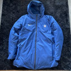 Nike NFL Team Issued Down Hooded Parka Jacket Blue Men's Size XL NWOT