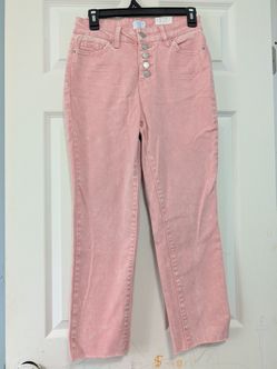 Time and Tru Pink Corduroy Button-Fly Jeans Womens Size 2