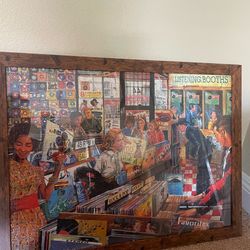 Vintage Record Store framed puzzle