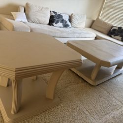 3 Wood Tables - 1 Long, 2 - Small