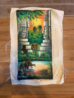 Asian painting oil 7x16