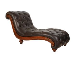 Elevate your sanctuary with this exquisite Chesterfield leather chaise lounge.