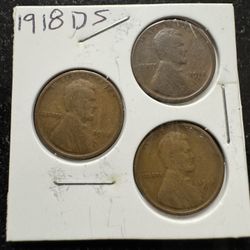 Lincoln Cents WHEATBACK 1918 PDS Mints