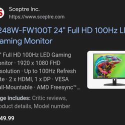 Sceptre 24 Fhd Gaming Monitor 
