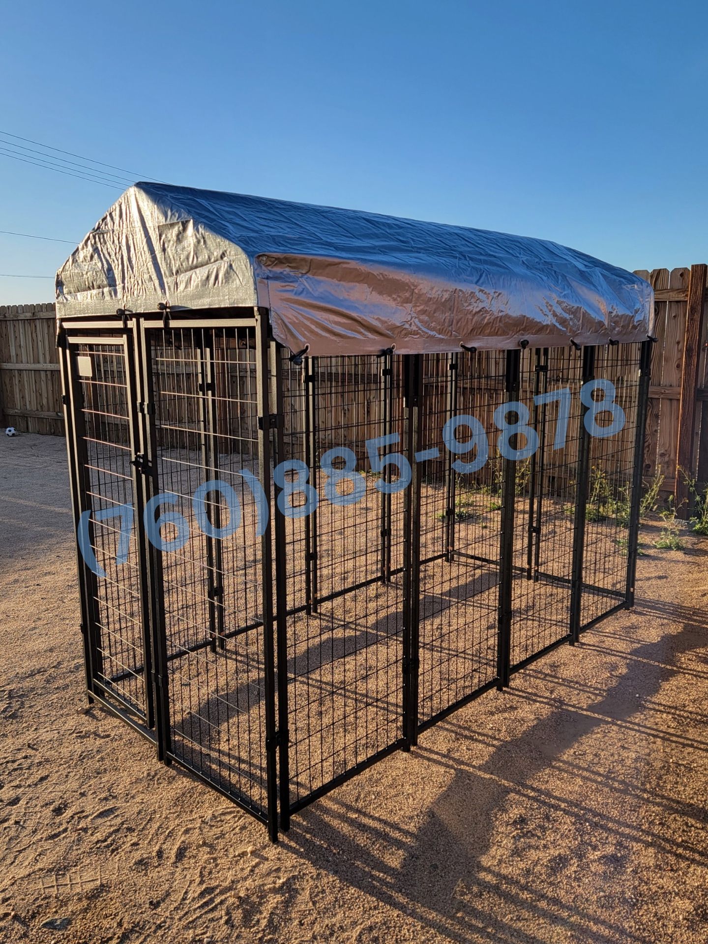 New! 8x4x6 Large Outdoor Dog Kennel Cage Playpen With Tarp Shade (Easy To Assemble)