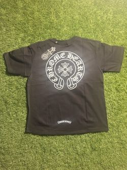 Chrome, hearts, black, and white T-shirt M OR L