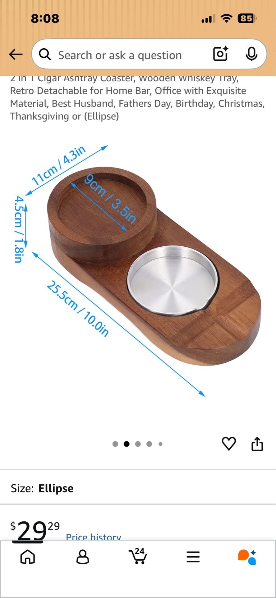 Ash Tray cigar whiskey holder