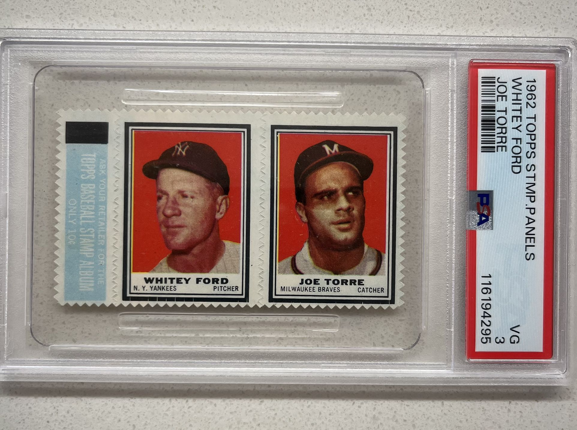 JOE TORRE & WHITEY FORD BASEBALL CARD