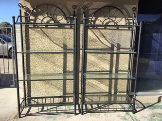 2 Cute Glass/ Iron Shelves