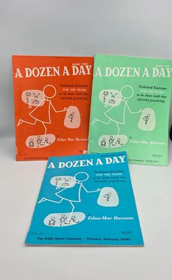 3~ A Dozen A Day Technical Piano Exercises  for Music Students Prep, One, Two