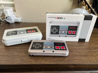 Nintendo 3DS XL NES Edition CIB Matching Serial + Case 3 Games Excellent