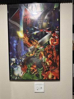 Anime & Gaming Poster Bundle – 4 Framed Posters