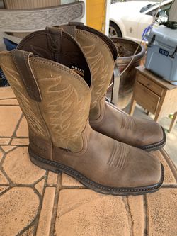 Brown ariat steel toe boots