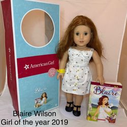 American Girl 18” doll Blaire Wilson with book