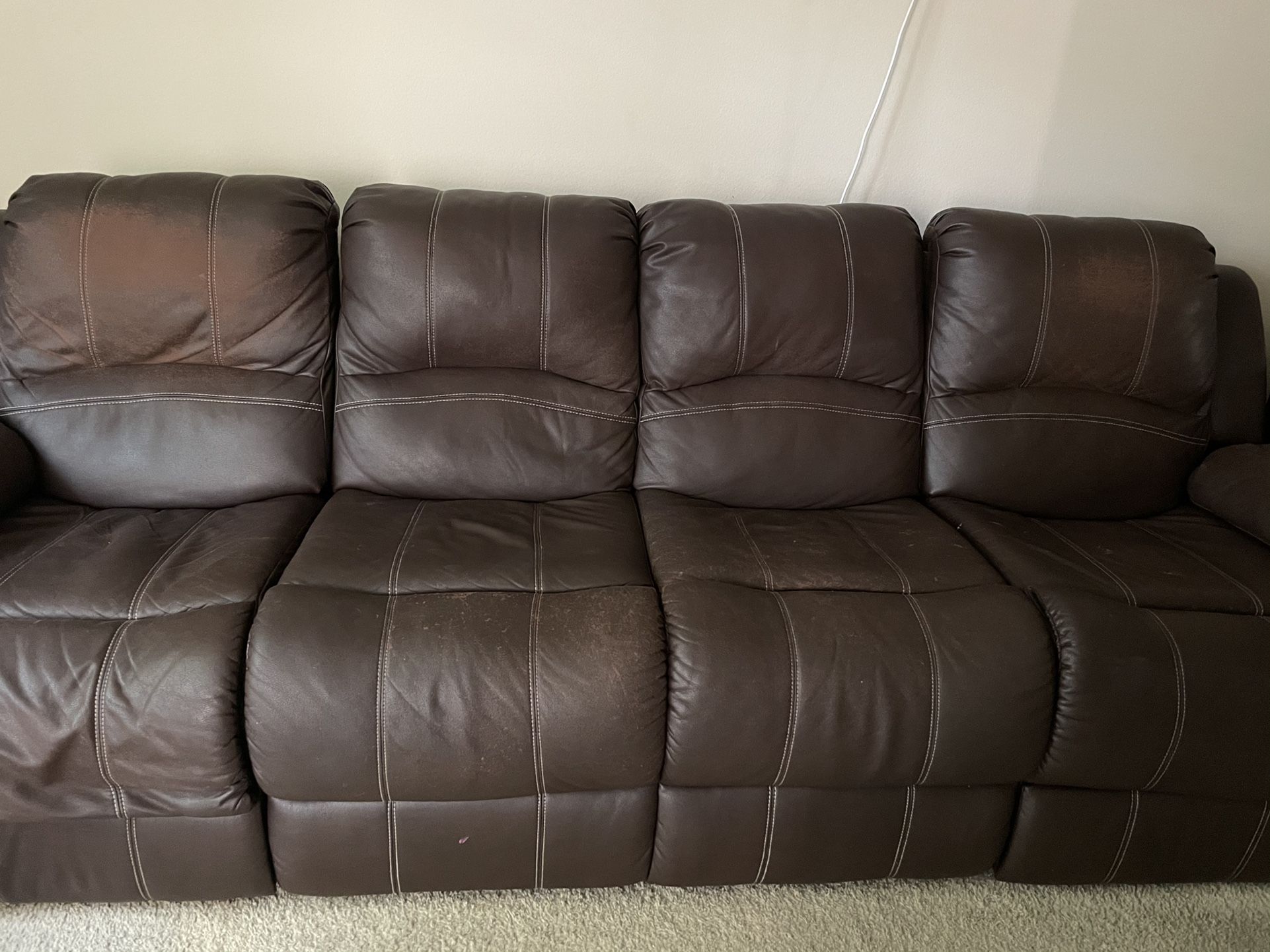 4 Seat Recliner Sofa With console