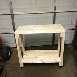 Moveable Storage Rack Utility Table 