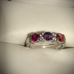 925 S  (Silver) Multi Gem / Diamond Ring