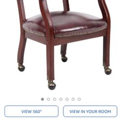 Boss Captain s Chair In Burgundy Vinyl W Casters for Sale in