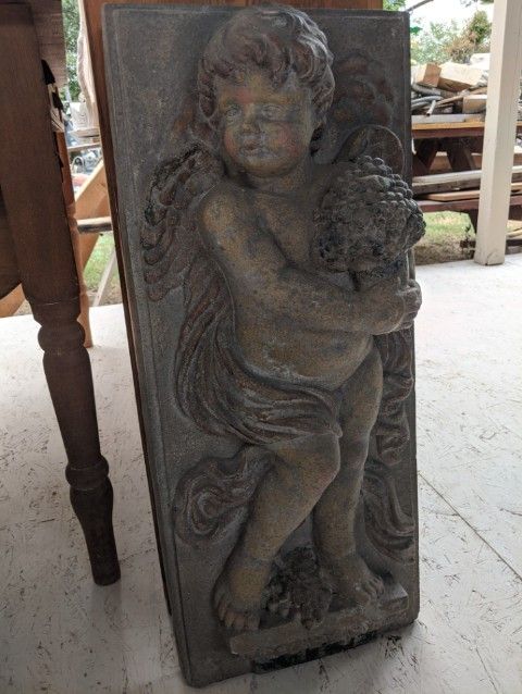 Ornate Cherub Wall Plaque 