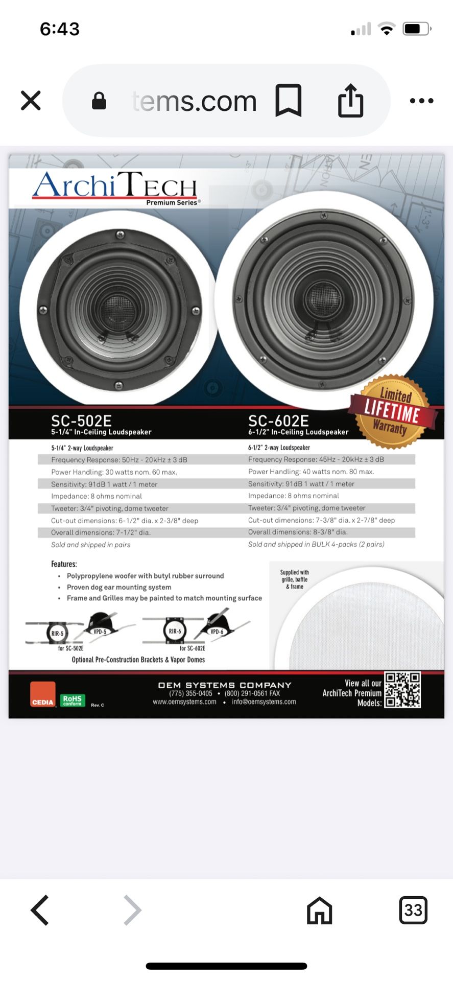 2 Pair- 4 Speakers In Ceiling