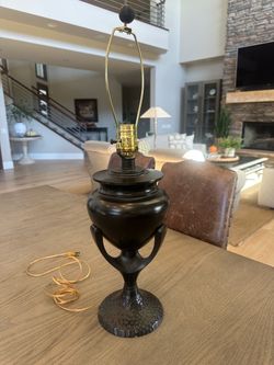Vintage hammered metal lamp