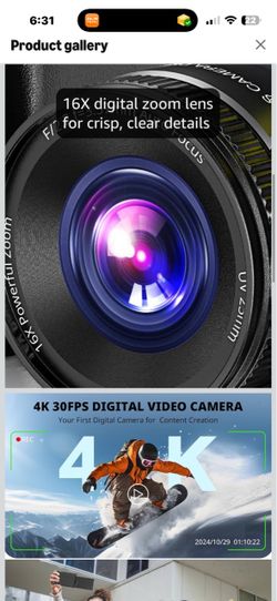 4K Digital Camera for Photography Autofocus, 2026 Latest 48MP Vlogging Camera for YouTube with SD Card, 2 Batteries, 3" 180°Flip Screen Compact Travel
