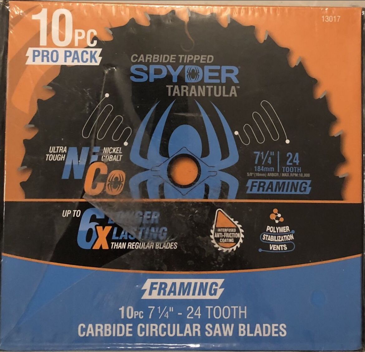 10pc 7 1/4” 24 Tooth Framing Saw Blades