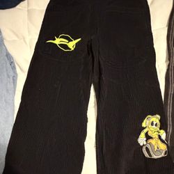 A.LAB Mega Rave black corduroy pants