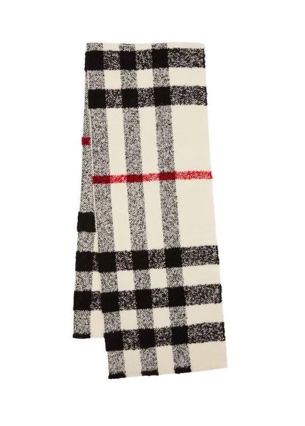 Burberry Check Cashmere Wool Silk Boucle Scarf