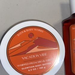 Bath & Body Works Glowtion Body Butter - Vacation Vibe Whipped Pistachio Amber