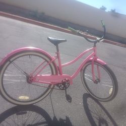 26 Inch Pink Beach Cruiser
