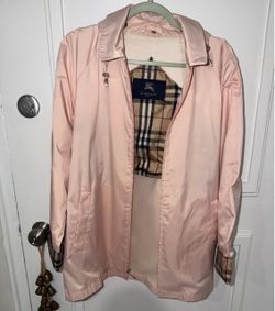 Burberry London Pink Hooded Jacket – Check Lining – Size L