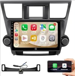 QLED Linux Car Stereo for Toyota Highlander 2008-2014 - Fast Boot Wireless CarPlay & Android Auto Radio, AHD 1080P Backup Camera, Bluetooth, SWC, AM/F