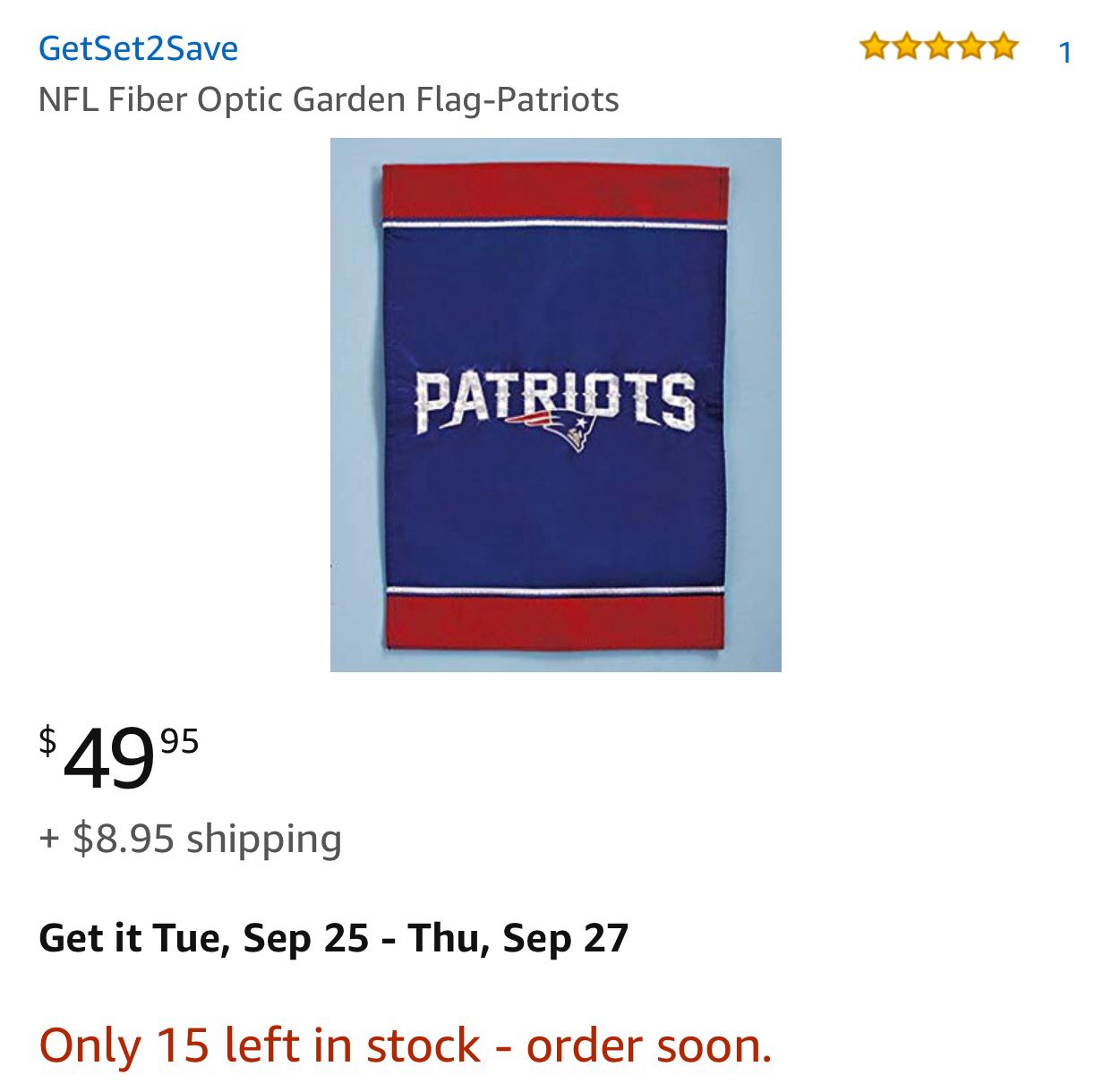 NFL Fiber Optic Garden Flag-Patriots