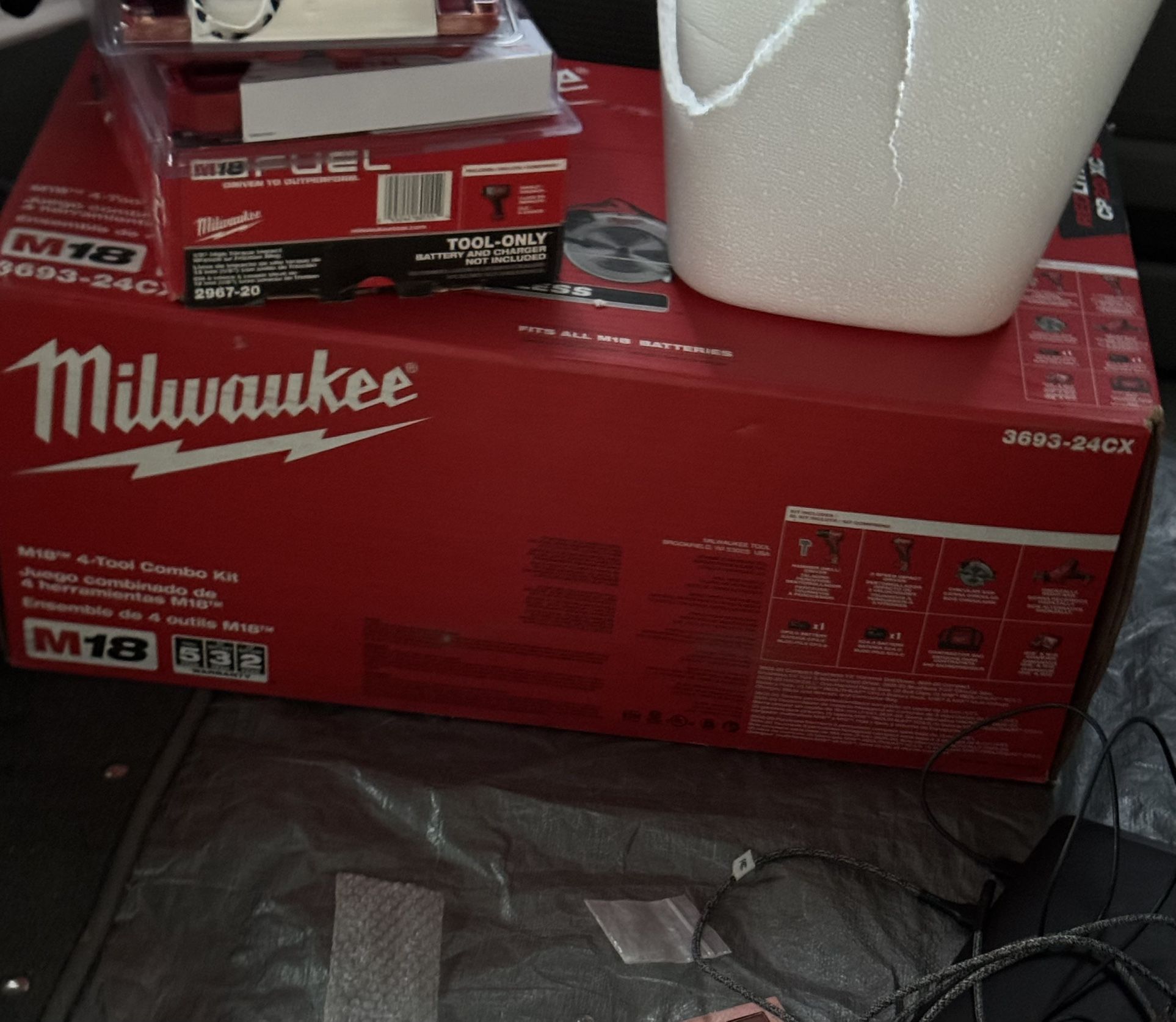 Milwaukee 18 Brushless 4 Tool Combo , M18 Impact Tool  Only , M18 Driver With Drill Bits 