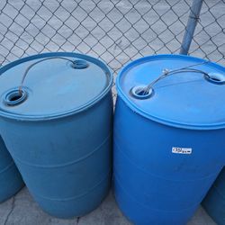 55gal Blue Plastic Drum Barrels 