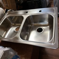 KINDRED Stainless Steel Double Bowl Kitchen Sink