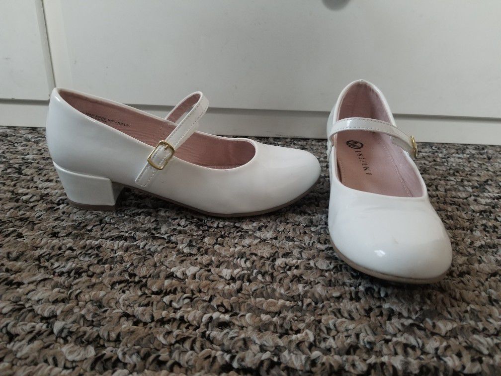 Girls White Dress Shoes Size 2