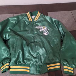 Vintage Oakland Athletics Elephant Satin Chalkline Jacket Size Medium 