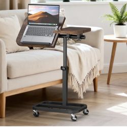 Rolling Laptop Desk / Adjustable Side Table – Like New