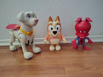 Chili from Bluey, Krypto Super Dog & Spider-Ham Toys